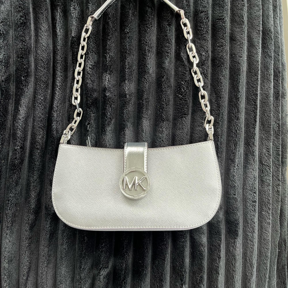 Michael Kors Carmen Silver Chain Shoulder Bag